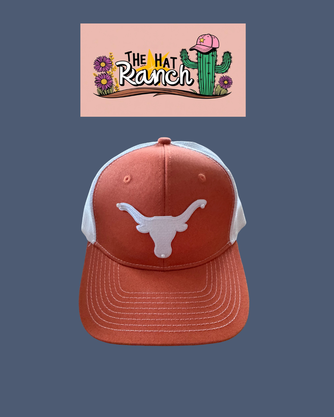 White Longhorn Orange Hat