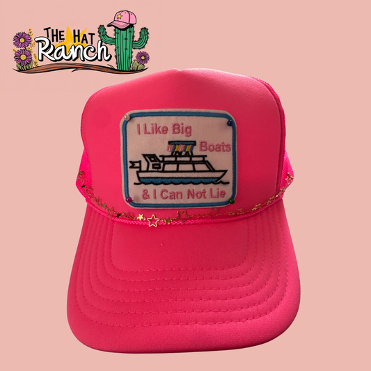 I Like Big Boats Foam Trucker Hat with chain