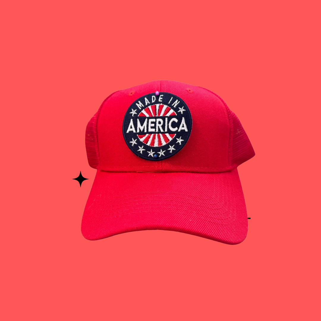 Red Cotton Made in America Hat