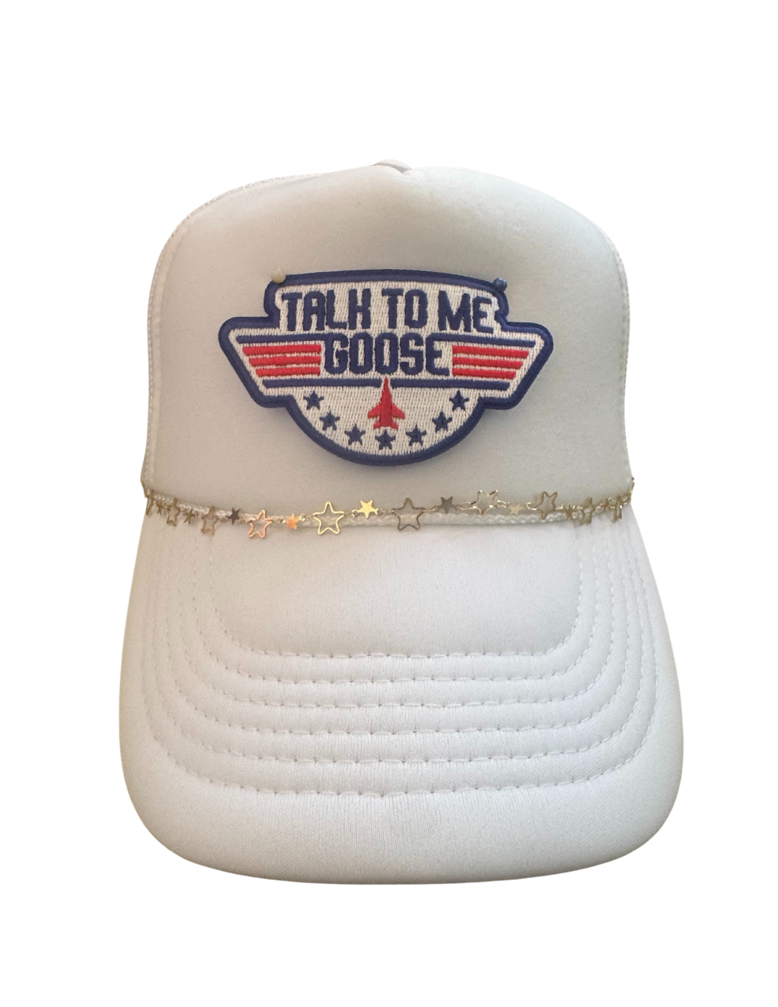 Grab and Go Talk To Me Goose White FoamTrucker Hat