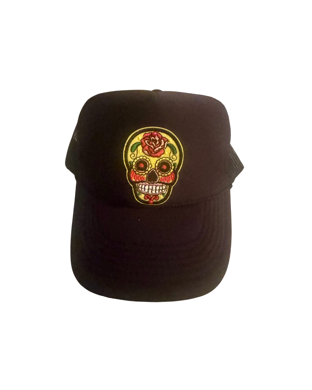 Black Dia De Los Muertos Hat