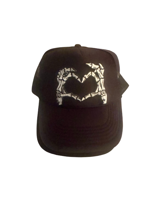 Halloween black skeleton hands hat