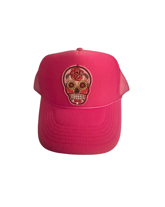 Pink Dia De Los Muertos Trucker Hat