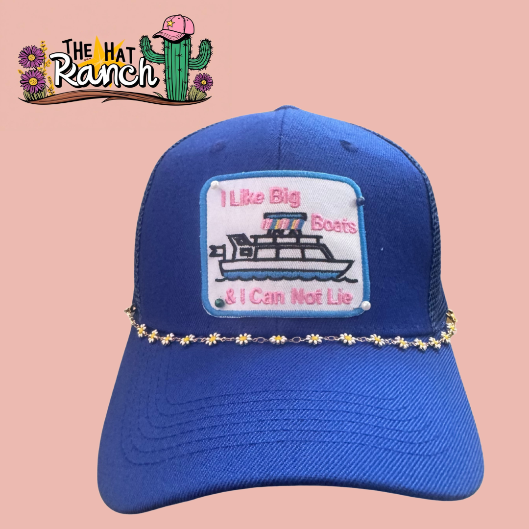 I Like Big Boats and I Cannot Lie Blue Foam Trucker Hat
