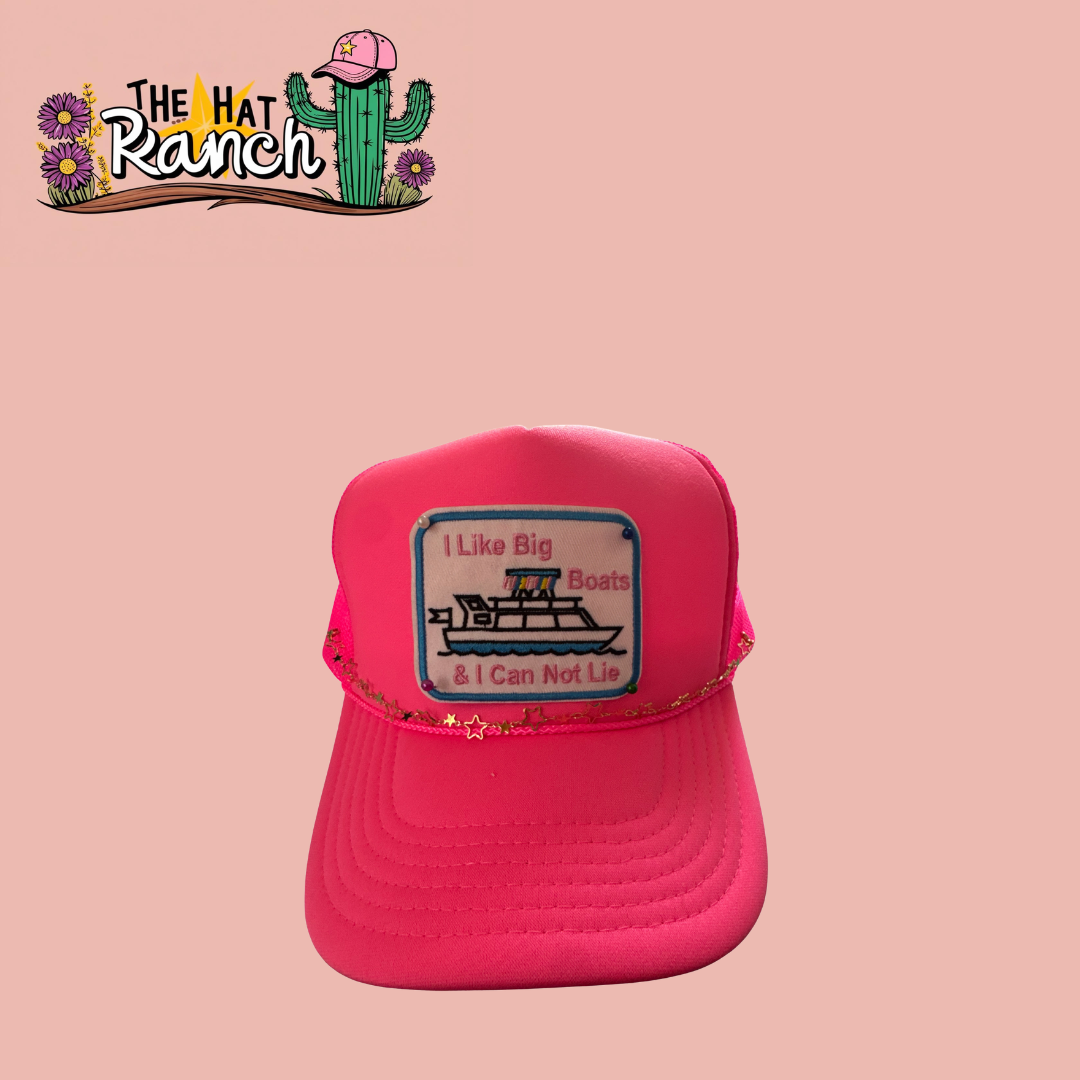 I Like Big Boats Foam Trucker Hat with chain